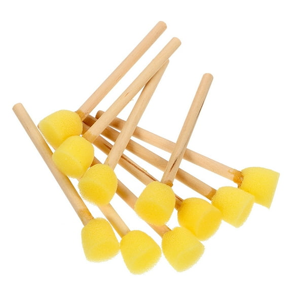 20 Pcs Children's Craft Tools Round Paint Foam Brushes Yellow