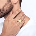 thumbnail image 3 of 14K Solid Yellow Gold Custom Engraved Signet Ring Handmade Personalized Monogram Initial Letter Band, 3 of 10