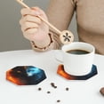 thumbnail image 4 of Bingfone Vintage Red And Blue Fire Cat Leather Drinks Coasters with Set of 6,Suitable for Home Kitchen,Coffee Cup Coasters Home Gift, 4 of 7