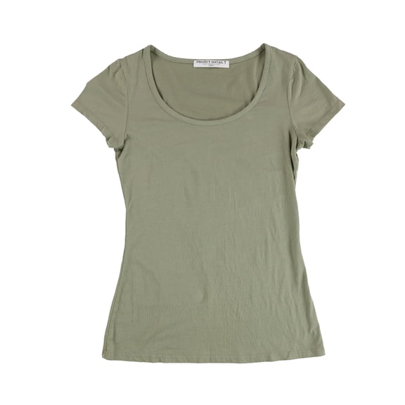 Project Social T Womens Solid Scoop Basic T-Shirt, Green, Medium