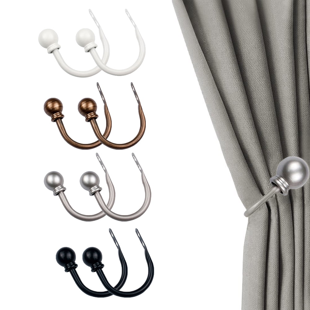 Sunjoy Tech Set of 2 Metal Decorative Curtain Holdbacks, Wall Mounted