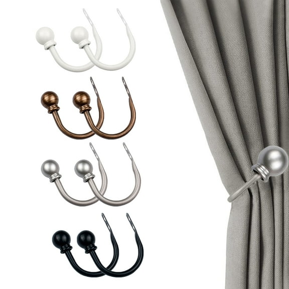 Sunjoy Tech Set of 2 Metal Decorative Curtain Holdbacks, Wall Mounted Window Drapery Tiebacks for Bedroom, Livingroom, Office Come