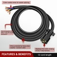 thumbnail image 5 of Nilight 12Feet 7way Heavy Duty 7 Pin Plug Inline Trailer Cord, 5 of 11