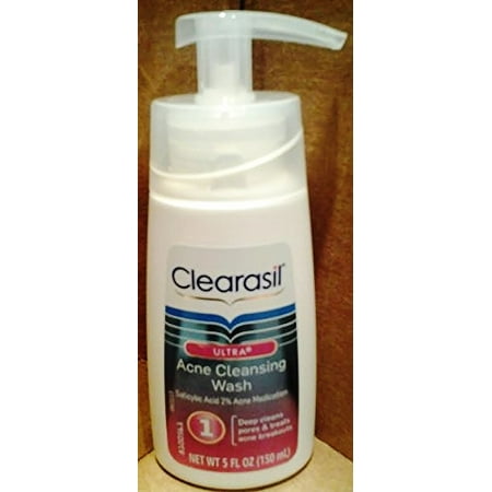 Clearasil Ultra Acne Cleansing Wash STEP 1 Salicylic Acid 2% Acne Medication 5 oz.