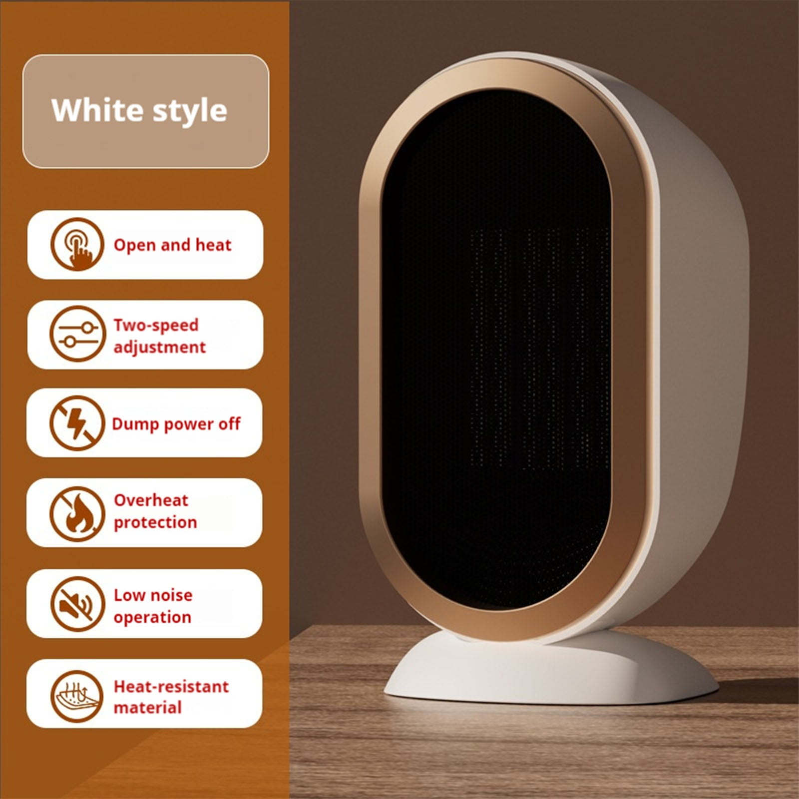 DZCPSCZG Small Space Heater For Indoor Use Ceramic Space Heater Portable Heaters Fan For Office Bedroom With Thermostat 1200W