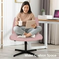 thumbnail image 2 of PayLessHere Criss Cross-Leg Office Chair - Armless Adjustable Fabric Seat,with No Wheels, Pink, 2 of 7