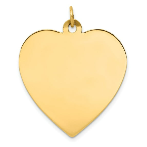 FB Jewels 14K Yellow Gold Plain .027 Gauge Engravable Heart Disc Charm