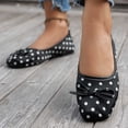 thumbnail image 5 of Gpaecead Women's Bow Polka Dot Flats Square Toe Vintage Slip On Cushioned Insole Non Slip Shoes For Commute And Casual, Black, 5 of 8