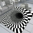 thumbnail image 2 of Optical Illusion Rug 3d Stereo Checkered Vortex Optical Illusions Rug Funny Sens, 2 of 5