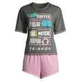 thumbnail image 2 of Warner Bros. Friends Women's and Women's Plus Licensed Pajama Set, 3-Piece, 2 of 6