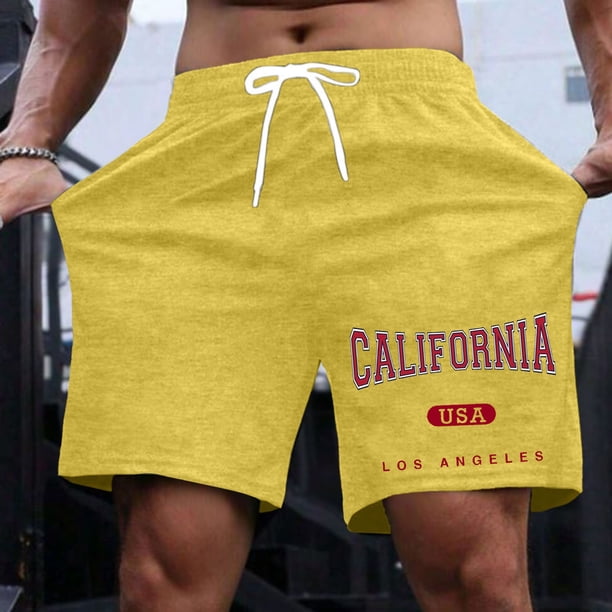 WILLBEST Pantalones Cortos Casuales para Hombre, Ligeros, de Verano, con Estampado de Letras, para Actividades Diarias y de Ocio.