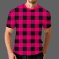 thumbnail image 6 of Mlzmgr Mens Flannel Plaid Shirts Short Sleeve Crewneck Basic Casual Tees Athletic Pullover, 6 of 6