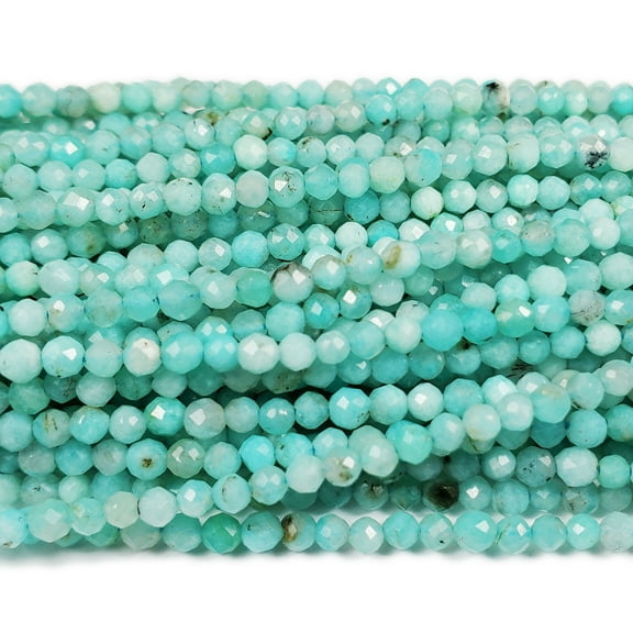 2.5mm Finely Cut Blue Amazonite Faceted Beads ForJewelry Making