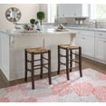 thumbnail image 4 of Linon Ivica 24.4" Backless Counter Stools, Set of 2, Dark Walnut with Handwoven Rush Seat, 4 of 13