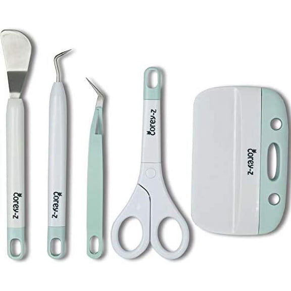 Craft Vinyl Weeding tools,Precision Craft Vinyl Tools Set,Weeders, Tweezers,Scissors, Spatula,XL Scraper and Felt storage bag. for Cricut/Silhouette/Siser/Oracal 631 651 751 Vinyl