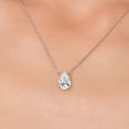 thumbnail image 2 of Gem Stone King 1.50 Ct IGI Certified Lab Grown Diamond Pendant Necklace for Women in 14K White Gold | Pear Shape | D-E Color | VS1-VS2 Clarity | With 18 inch Chain, 2 of 6