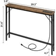 thumbnail image 2 of IdeaHouse Console Table, 39.3" Entrance Table with Power Station, Behind Couch Table with Power Outlets USB Ports Thin Entry Table for Entryway, Living Room, Hallway, Retro, 2 of 8
