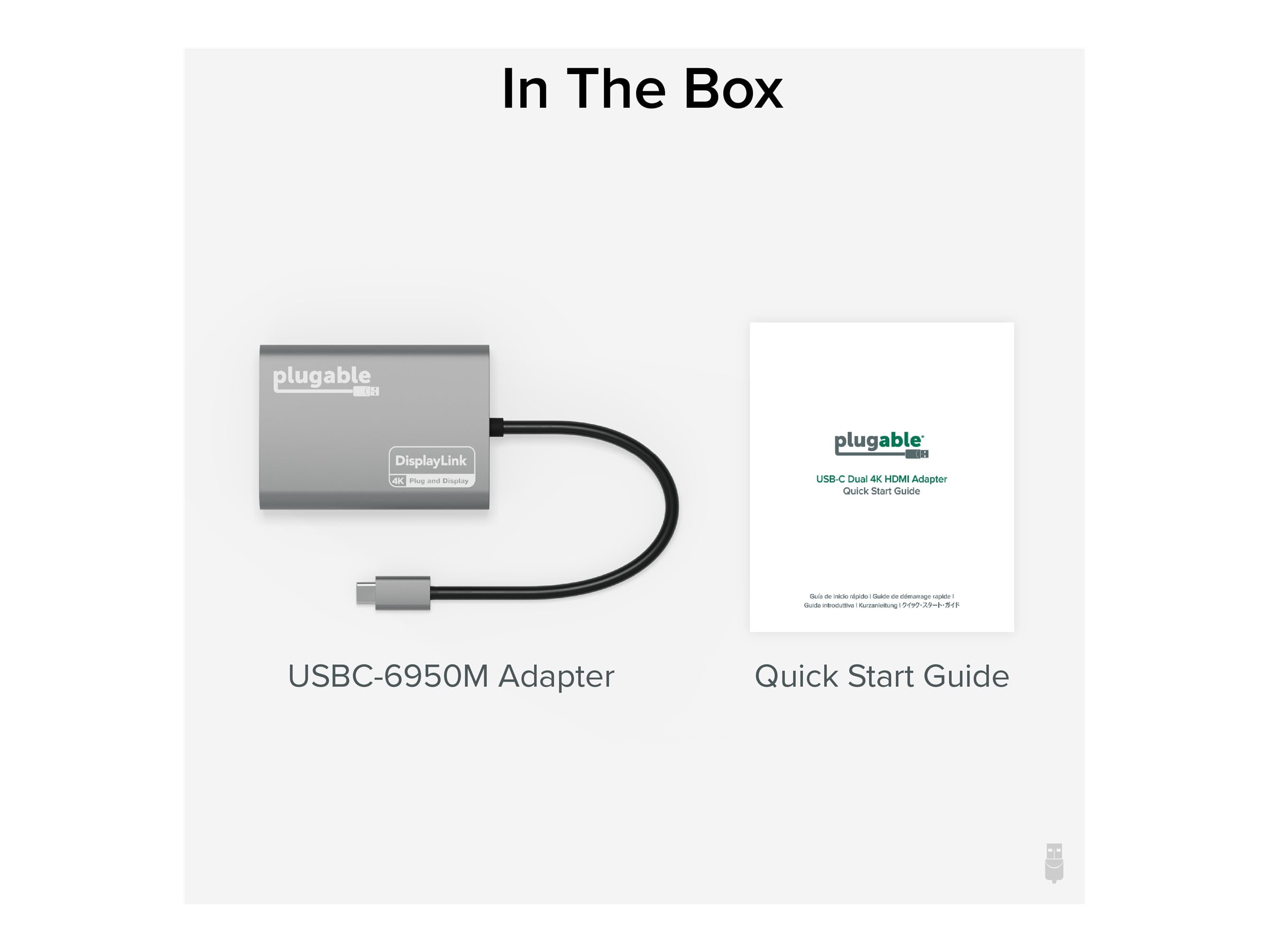 Plugable USB C to HDMI Adapter, Dual Monitor 4K 60Hz for Apple Mac M1/M2/M3, DisplayLink Multiple Displays for Thunderbolt Macbook or iMac, Driver Required (USBC-6950M)
