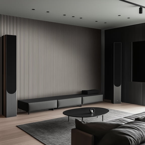 MSI 9.5"x94.5" Acoustic Wood Slat Panel, Fog, 4 Pieces