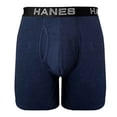 thumbnail image 2 of Boxer Hanes para hombre, Regular Algodón Elastano Negro y Azul 2 Piezas Talla G, 2 of 4