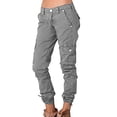 thumbnail image 1 of DYMADE Womens Multi Pockets Straight Leg Cargo Trouser Casual Work Pants, 1 of 2