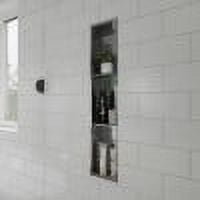 ALFI Brand Metal Vertical Triple Shelf Niche Bath Shower Organizer, Polished Stainless Steel