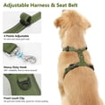 thumbnail image 4 of Arnés de cinturón de seguridad para perros VavoPaw ajustable para coche, color verde militar, 4 of 7