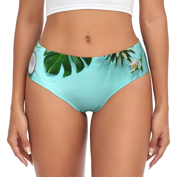 Fotbe Tropical Pineapple Calzones Estampados para Mujer – Ropa Interior de Algodón, Cómoda, Suave y Elástica-Small