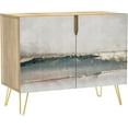thumbnail image 3 of PixonSign Sideboard Buffet Cabinet, Kitchen Storage Cabinet with 2 Doors, Grunge Gray & Dark Teal Color Blocks, Cupboard Console Table for Dining Room - 35" L x 18" W x 29" H, 3 of 5