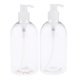 thumbnail image 1 of Botellas grandes con bomba para cosméticos, dispensadores vacíos de loción/champú para viajes (2 unidades, Bomba transparente, 1 of 9