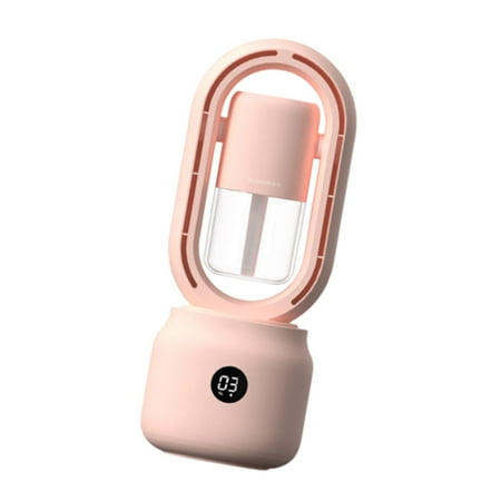 

Bladeless Fan Humidifier Rechargable Water for Camping Home Bedroom Pink
