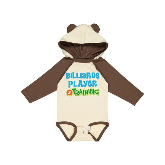 Inktastic Billiards player in training Boys or Girls Long Sleeve Baby Bodysuit
