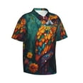 thumbnail image 2 of Balery Colorful Owl Forest Print Men's Hawaiian Shirts Short Sleeve Beach Shirt Relaxed Fit Vacation Button Down Shirts-Medium, 2 of 9