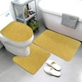 Bathroom Rugs Sets 3 Piece, Gold Shiny Bathroom Rug Set Cute Bathroom