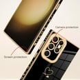 thumbnail image 2 of for Samsung Galaxy S23 Ultra 5G Case Love Heart Plating, Cute Pattern Luxury Elegant Cover for Girls Women, Camera Protector TPU Full Body Protection Case-Black, 2 of 10