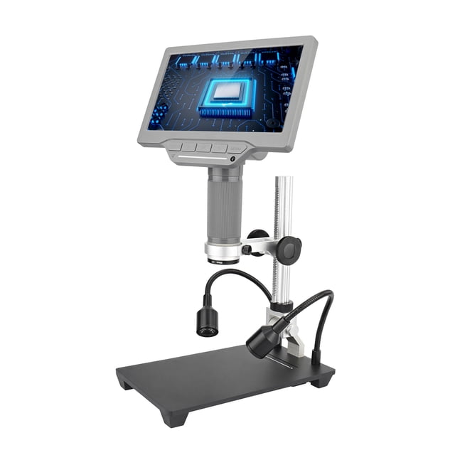 Microscopio de video con pantalla LCD de 7 pulgadas con tarjeta TF de 32 GB 1200X
