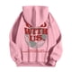 thumbnail image 4 of MHFRRA Sudadera con Capucha Estampada para Uso Diario Sudadera Informal para Mayor Comodidad y Estilo En Actividades Deportivas y de Ocio Rosa, 4 of 5