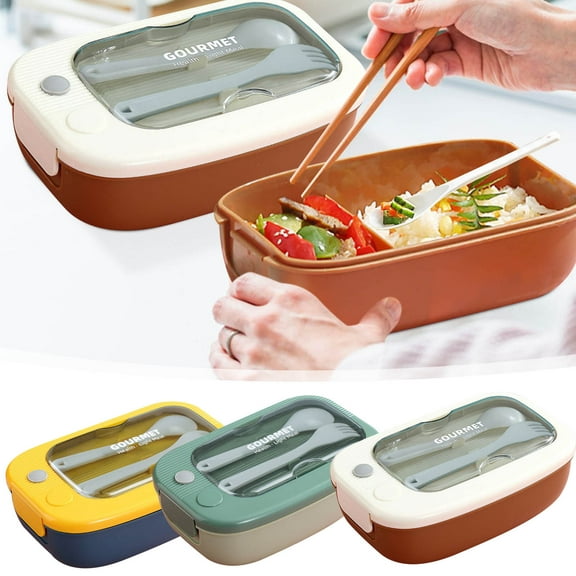 Leodye Bento Box Adult Lunch Box, Lunchable Food Container with Utensils, Sauce Jar, Muffin Liners, Microwave & Dishwasher Safe