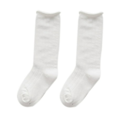

Winter Autumn Kids Children Solid Color Socks Candy Color Baby Long Sockings Toddler Cotton Loose High Socks