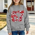 thumbnail image 2 of Fiaer Kids Valentine’s Day 67 Meme Filled with Hearts Funny Six Seven Sweatshirt for Girls Boys,Size 1-12 Years Grey 110, 2 of 4