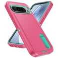 thumbnail image 4 of for Google Pixel 9 Pro XL Case Kickstand Durable 3-Layer Military Grade Protective Case Cover Hybrid Silicone Heavy Duty Rugged Shockproof Screen Lip Raised Protection Phone Case,Rose+Mint, 4 of 9