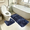 thumbnail image 6 of 2 Piece Bathroom Rugs Set,Plush Set Non Slip Absorbent U-Shaped Contour Toilet Bath Mat for Restroom Shower Area,Dark Blue, 6 of 6