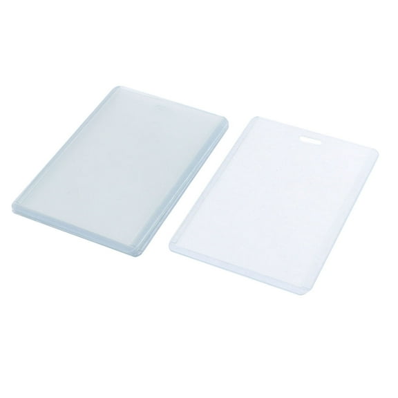 Uxcell Vertical ID Card Waterproof Clear Plastic Badge Holder 6Pcs