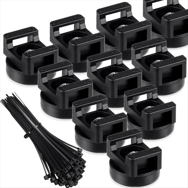 Soporte Magnético para Bridas, Soporte Multiusos para Cables, Bases Magnéticas para Gestión de Cables con Cremallera Resistente.