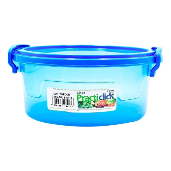 Recipiente Boris Practi Click con Tapa Cun Azul
