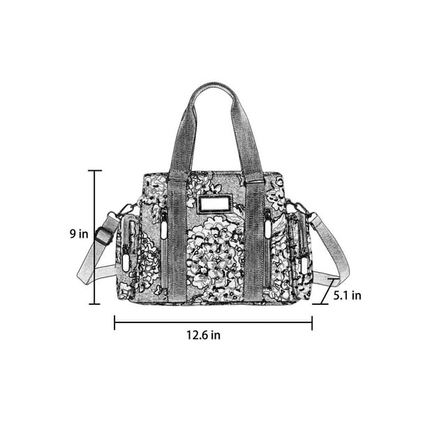 Sexy Dance Women Tote Bag Large Capacity Handbag Multi Pockets Retro  Shoulder Bags Top Handle Ladies Nylon Zipper Apricot