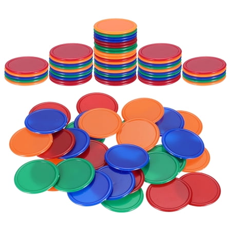 Uxcell 100 Pack 1.2 Inch Plastic Poker Chips Mini Bingo Chips Learning Counters Counting Counters Disks Markers Opaque Game Tokens for Game Play Math Counting Orange/Blue/Green/Red