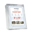 thumbnail image 2 of Covers & all Clear Vinyl Tarps with Grommet, (8' H x 10' W, Clear) 18 oz, 560 GSM 20 mil Waterproof & Tear Resistant Vinyl Coated PVC Material Tarpaulin, Perfect for Indoor & Outdoor Use, 2 of 7