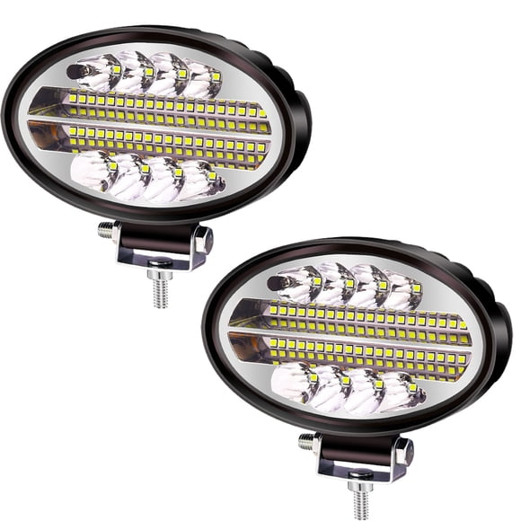 Luces LED de trabajo Biqing, 2 unidades ovaladas, 5.5 pulgadas, 144 W, 10800 LM, 12 V, 24 V