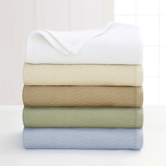 Martex Diagonal Weave Lightweight Layer Cotton Blanket (Multiple Sizes & Colors)